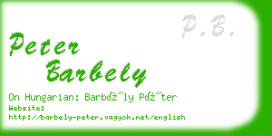 peter barbely business card